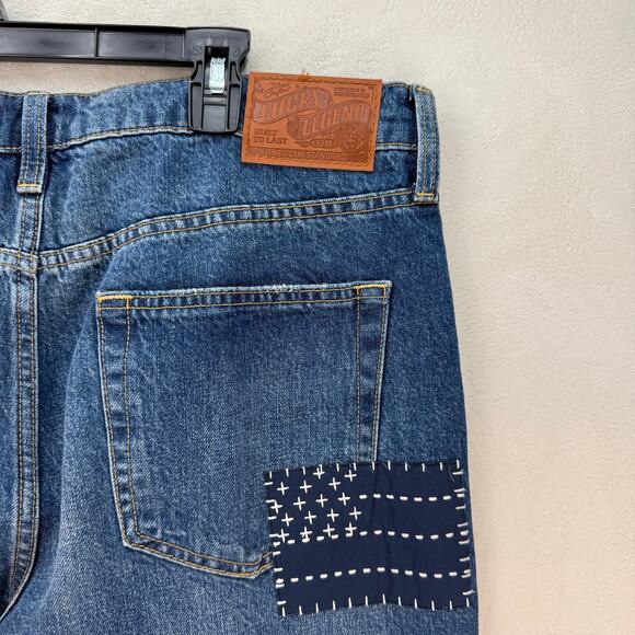 LUCKY BRAND LEGEND SERIES WOMEN'S 14/32R BOY MID RISE RELAXED STRAIGHT PATCHWORK - Picture 8 of 8